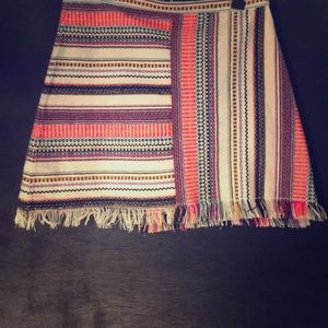 Patterned mini skirt made with faux wool